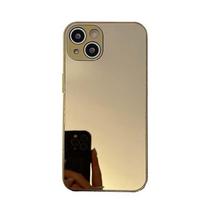 Luxury Gold-Plated Hard Mirror Phone Case for iPhone 12/13/14/15/16/17 Pro Max, Silver Gold-Plated For iPhone17&Camera protector&Opp Bag