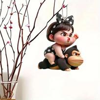 Whimsical Acrylic Car Spirit Keychain Adorable Cartoon Design For Creative Decoration 1