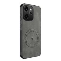 For Oppo Reno15 Vintage Business Phone Case Cover Sheepskin Leather Magnetic Case Oppo Reno13 14 Wireless Case Oppo Reno15 Pro Oppo Reno15 pilka