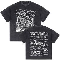 Washed Vintage My Chemical Romance Double Sided Print T Shirt Men Women Casual Oversized T-shirts Man Punk Emo Rock Tops Tshirt S įvairiaspalvis
