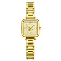Medieval Black Gold Small Square Watch Light Luxury Niche Temperament High Sense Camellia Women Steel Belt Quartz Watch