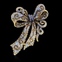 Luxury Rhinestone Bow Brooch Exquisite Bowknot Pin Fashion Bow Brooch Badges  Banquet Party