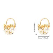 New Luxury Vintage Shell Flower Zircon Pearl Shell Flower Dangle Earrings Women Fashion Elegant Jewelry Accessories