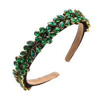 Baroque Crystal Flower Headband Luxury Rhinestone Hairband Sparkling Prom Tiaras Elegant Wedding Hair Accessories For Women