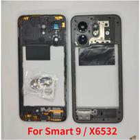 For Infinix Smart 9 X6532 Middle Frame Housing Bezel With Side Button And Camera Lens pilka spalva