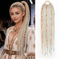 Rankomis austas plaukų priauginimas Lengva Boho pynė Profesionali dreadlock plaukų dalis Cosplay Style2