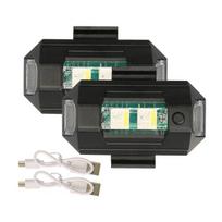2Pcs LED Strobe Lights 7 Colors USB Rechargeable Warning Light Riding Flying A