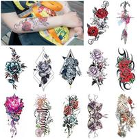 12 vandens pernešimo tatuiruotės Xqb modeliavimo seksualių rožių tatuiruotės lipdukų rinkinys 114*210MM