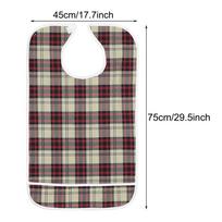 Waterproof Adult Elder Mealtime Bib Washable Pocketed Dinning Aid Clothing Protector chaki