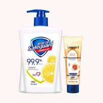 Safeguard Lemon Antibacterial Hand Wash & Orange Hand Cream Set