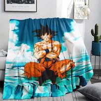 Dragon Ball animacinis serialas Goku raštas Flanelinis pledas, Aukštos kokybės, Patogus visais metų laikais, Namų dekoras, Šiluma ir jaukumas, Puikiai tinka dovanoms. 80cm x 120cm