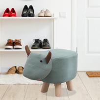 Gyvūno formos pufas, kojų atrama, minkštas osmanas, kėdutė svetainei, vaikų kambariui green calf