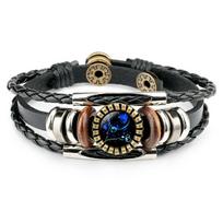 Astrology Zodiac Pendant Leo Libra Scorpio Sagittarius Pendant Bracelet Constellation Anklet 7-Pisces