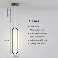 Modernus minimalistinis LED pakabinamas šviestuvas sietynas miegamajam, restoranui, svetainei, auksinis, juodas, dekoracija, LED sietynas Tricolor light juoda