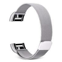 Smart Watch Stainless Steel Watch Band for FITBIT Charge 2, Size: L sidabras