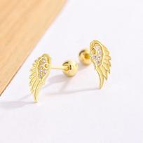 Fashion Zircon Wing Stud Earrings For Women Luxury Shiny Creative Angel Wings Ear Studs Jewelry Gifts A2
