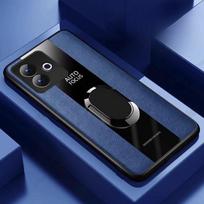 For OPPO Realme GT 7 7T Magnetic Ring Stand Holder Phone Case For Realme GT 8 Pro Luxury Leather Shockproof Bumper Back Cover For Realme GT7 mėlyna