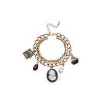 Exaggerated Light Luxury Retro Book Pearl Pendant Bracelet for Women Boho Style