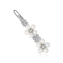 New Luxury Bridal Wedding Pearl Flower Hair Pin Fashion Ladies Zircon Barrette Woman Trendy Sparkling Elegant Clips Head Jewelry Luxury