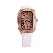 Ladies Full Diamond Fashion Retro Light Luxury Exquisite Versatile Leather Quartz Watch