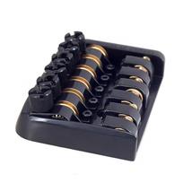 6 String Headless Guitar Bridge Tailpiece Roller Saddle Headless Bass Guitar Bridge Brass Saddles for Secure Strings Positioning China Mainland