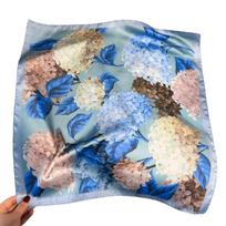 Hair Band Floral Print Square Silk Scarf Luxury Soft Bandana Scarf Elegant Polyester Hijab Scarf Summer