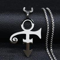 RIP Memorial Symbol Love Logo Steampunk Stainless Steel Necklace Women The Minimalism Artist Love Symbol Prince Necklace Jewelry