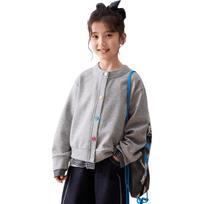 LUSON Girls' Faux Two-Piece Knit Cardigan 120 viržių pilka spalva