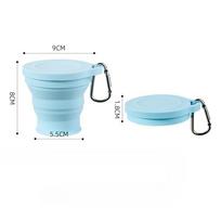 180ML New Silicone Folding Cup Mini Retractable Teacup Outdoor Travel Portable Wash Cup Coffee Telescopic Drinking Mug with Lid 180ml