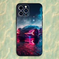 Cyberpunk Cool Sports Car Phone Case For iPhone 16,15,14,13,12,11 Plus,Pro Max,XS,X,XR,SE,Mini,8,7,Soft Silicone Black Cover iPhone15