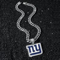 Luxury Cuban Chain Necklaces with NY Logo Pendant Alloy Gold Plated New York Giants Team Symbol Charm Hip Hop Sports Fan Jewelry 16inch(40cm)