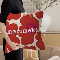 Marimekko-U-Unikko Gėlės Pagalvės Dovanos Namų Biuro Baldai Miegamojo Sofos Automobilio Pagalvėlės Užvalkalas Dėklas 45X45Cm Peach skin 18*18(CM)-1Pcs