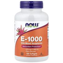 Now Foods Vitaminas E 1000 TV su mišriais tokoferoliais – 100 minkštųjų kapsulių