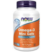 Now Foods „Omega-3 Mini Gels“ žuvų taukai – 180 kapsulių