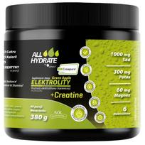 Aliness „ALLHydrate“ elektrolitai + kreatinas „Creapure“, Žaliasis obuolys – 380 g