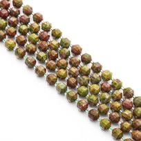 8/10 mm briaunoti natūralaus akmens tarpikliai laisvi karoliukai, skirti „pasidaryk pats“ apyrankės karoliai „pasidaryk pats“ papuošalai Unakite 8mm