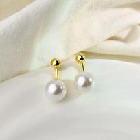 French Retro Pearl Earrings Rear Hanging Light Luxury Niche Design Sense
