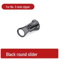 Black Resin Zipper with Thick Metal Puller, Sizes 3, 5, and 8 for Clothing