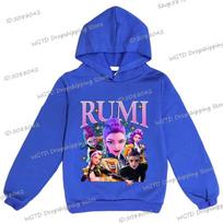 KPop Demon Hunters Rumi Print Hoodies for Teen Girls Boys Casual Long Sleeve Hooded Hip Hop Korean Anime Hoodie Y2K Kids Hoodie 110