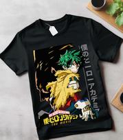 Katsuki Bakugo T-Shirt Manga My Hero Academia Anime Black Tshirt Tee All Size M