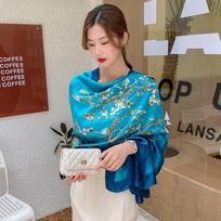 Fashion 180X90Cm Satin Silk Scarf Women Luxury Large Shawl Wrap Muslim Hijab Headband Beach Stoles Female Bandana Foulard Turban One Size