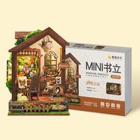 Mini DIY Wooden Book Nook Figurines Miniature Kits Butterfly House Bookshelf Home Bookend Decoration For Adult Handmade Gift