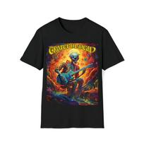 Minkšti medvilniniai marškinėliai. Skelton Gitaristas / 70-ųjų Roko Grateful Dead Unisex Marškinėliai XXXXL