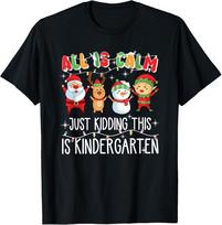 All is Calm just Kidding This is Kindergarten T-Shirt L