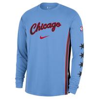 Nike Chicago Bulls NBA Dri-FIT 2025/26 City Edition Crew Neck Pullover Basketball Long Sleeve T-Shirt Men tops HQ6234-448 L