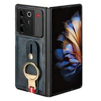 Wrist Strap Phone Case for ZTE Nubia Fold 5G PU Leather Cases Retro Hard Matte Front+Back Cover Capa Funda For ZTE Nubia Fold 5G 8.0"&Opp Bag
