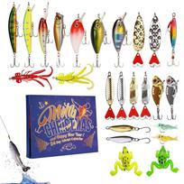 Christmas Countdown Calendar Fishing 24 Days Advent Saltwater Fishing Baits For Bass Trout Boyfriend Husband Teens Men Angler (as the picture,other)