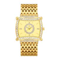 Yalalusi Luxury Gold Diamond Square Disc Women'S Watch Diamond Chain Band Light Luxury Quartz Women'S Watch