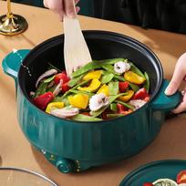 Electric Pots Nonstick Multifunctional 3 Gear Household 1.7L Kitchen Cooking Appliances for Fry Dumpling Porridge Steak Noodles žalia