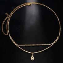 Luxury Rhinestone Double Chain Water Drop Waist Chains Body Jewelry Accessories Bikini Chain Adjusyable for Women Girls